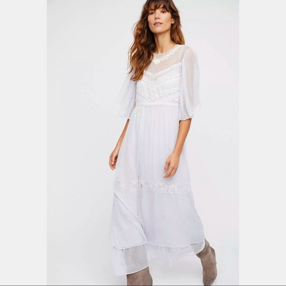 Free People In The Field Midi Dress Lavender